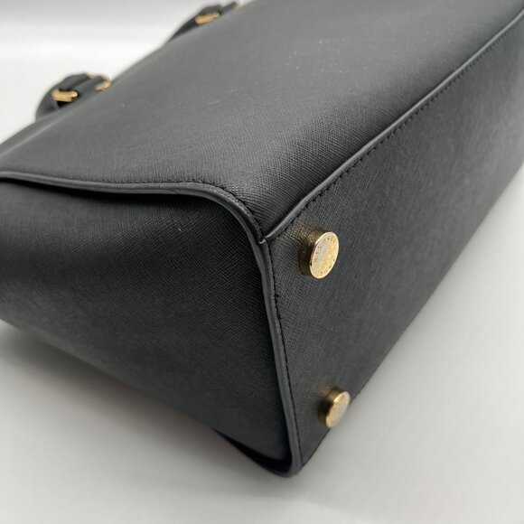 Michael Kors Black Saffiano Leather Selma Convertible Satchel Bag - Picture 6 of 11